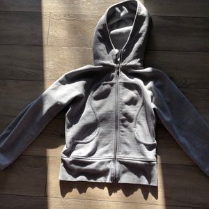 SIZE SMALL LULU GREY SCUBA HOODY $80
